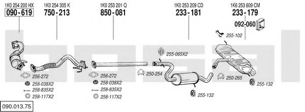BOSAL 090.013.75 Exhaust System